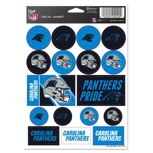 Carolina Panthers Decal Sheet 5x7 Vinyl