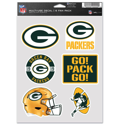 Green Bay Packers Decal Multi Use Fan 6 Pack Green Bay Packers Decal Multi Use Fan 6 Pack