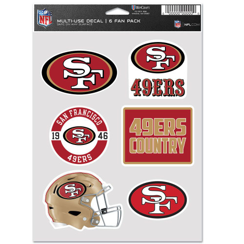 San Francisco 49ers Decal Multi Use Fan 6 Pack San Francisco 49ers Decal Multi Use Fan 6 Pack