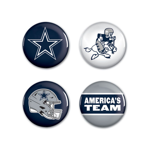 Dallas Cowboys Buttons 4 Pack