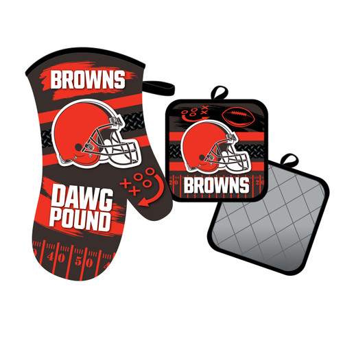 Cleveland Browns Oven Mitt and Pot Holder Set Cleveland Browns Oven Mitt and Pot Holder Set