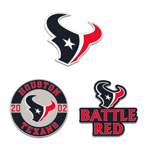 Houston Texans Enamel Pin Set 3 Piece Houston Texans Enamel Pin Set 3 Piece