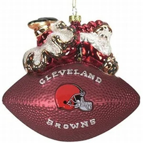 Cleveland Browns Ornament 5 1/2 Inch Peggy Abrams Glass Football Cleveland Browns Ornament 5 1/2 Inch Peggy Abrams Glass Football