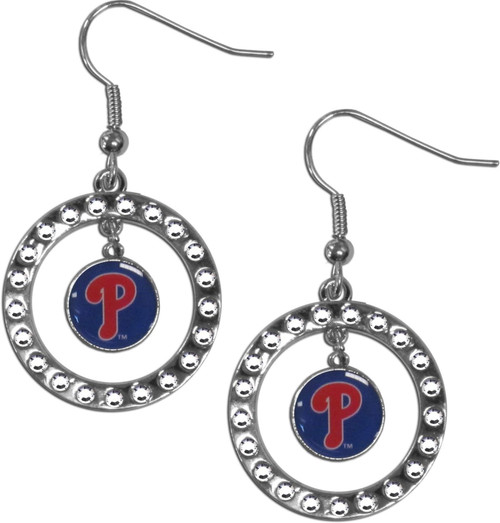 Philadelphia Phillies Earrings Hoop Rhinestone Philadelphia Phillies Earrings Hoop Rhinestone