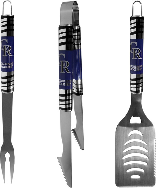 Colorado Rockies Utensil Set Grilling BBQ Stainless Steel 3 Piece