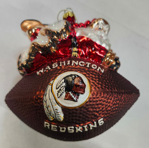 Washington Redskins Ornament 5 1/2 Inch Peggy Abrams Glass Football Washington Redskins Ornament 5 1/2 Inch Peggy Abrams Glass Football