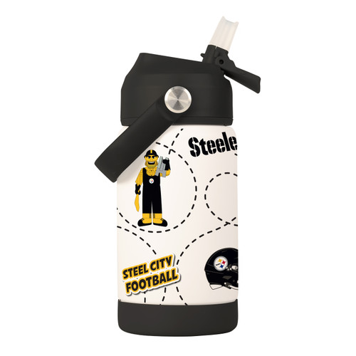 Pittsburgh Steelers Kids Bottle 12oz Stainless Steel Mascot Pittsburgh Steelers Kids Bottle 12oz Stainless Steel Mascot
