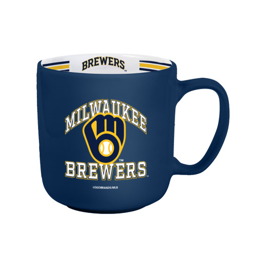 Milwaukee Brewers Coffee Mug 15oz Stripe Design Milwaukee Brewers Coffee Mug 15oz Stripe Design