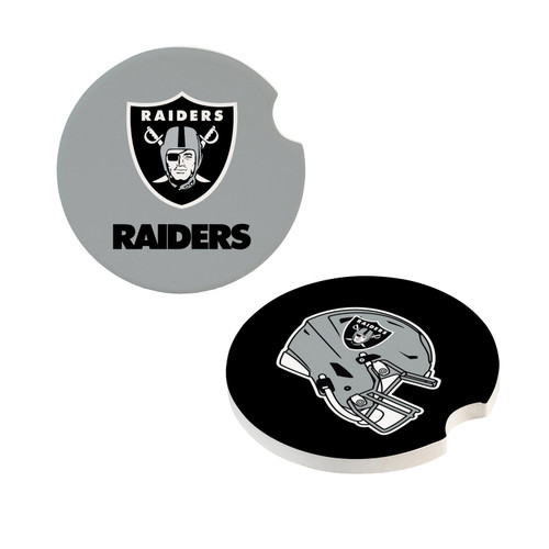 Las Vegas Raiders Car Coaster Set 2 Pack Las Vegas Raiders Car Coaster Set 2 Pack
