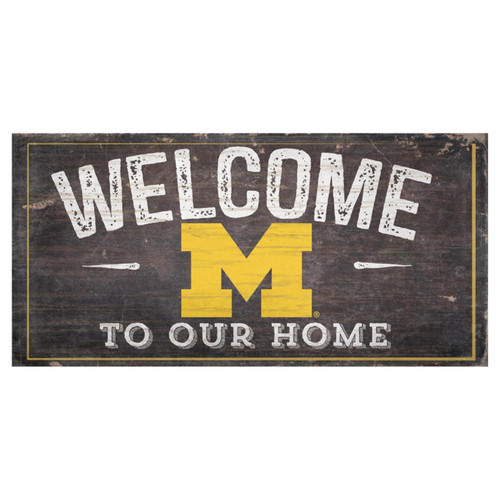 Michigan Wolverines Sign Wood 6x12 Welcome To Our Home Design