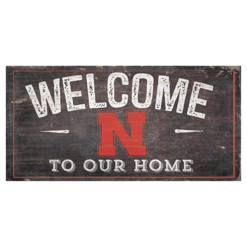 Nebraska Cornhuskers Sign Wood 6x12 Welcome To Our Home Design
