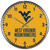 West Virginia Mountaineers Clock Round Wall Style Chrome