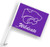 What a great way to show your team spirit. on your car!  This easy to attach car flag has vibrant colors & features the team logo on both sides!  The flag itself is 11"x15", and the pole is 20" long. Made with a sturdy nylon. Made By Fremont Die