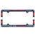 Full Color License Plate Frame that are usable as a fan decoration on the outside of a standard car license plate, front or back. The frame is molded in durable plastic and top surface printed with a durable ink on the entire top surface. The design maximizes space for tab sticker clearance, but you should still check the legalities of frames in your state. Made in USA. Made By Wincraft, Inc.