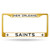 Let everyone know who you're rooting for with this Color Chrome License Plate Frame from Rico Industries! This frame is officially licensed and easy to mount on just about any license plate.&nbsp;The frame measures at 12 x 6 with plastic team inserts at the top and bottom of the frame. Its decorated in vibrant team colors and its Zinc Metal construction makes it resistant to the elements. Made By Rico Industries.