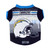 Your pet will go all-pro with the Performance Tee.  This moisture-wicking polyester Tee-shirt sports a colorful back with team helmet graphics.  The front and sleeves are team color.  The stretch fabric makes it easy to pull on or off your pet.  Stretch polyester knit.  Full color print back, team wordmark on front.  Contrast collar and sleeves.  Woven jock tag.  Made by Little Earth.