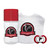 With the combination of a bib, bottle and pacifier, this set covers all the essential needs of every little fan. The bib is made of 100% cotton, features an embroidered team logo, a velcro closure for easy use and is machine washable. The 9 ounce bottle is decorated with the team logo and colors, features a silicone nipple and has the measuring scale on the back. The pacifier features the team logo and colors, has a soft, clear and durable silicone nipple, and its orthodontic design encourages healthy oral development. The bottle and pacifier are BPA and phthalate free. Made by Baby Fanatic.