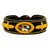 Support your team by wearing a classic team  bracelet! This handmade bracelet is made of genuine leather. The bracelet also features a ceramic bead and elastic loops for closure. There are two loops for adjustable sizing, making sure your bracelet is secure. One size fits all, and will fit most children and adults. Not recommended for children under 5. Made By Gamewear