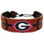 Support your team by wearing a classic team  bracelet! This handmade bracelet is made of genuine leather. The bracelet also features a ceramic bead and elastic loops for closure. There are two loops for adjustable sizing, making sure your bracelet is secure. One size fits all, and will fit most children and adults. Not recommended for children under 5. Made By Gamewear