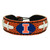 Support your team by wearing a classic team  bracelet! This handmade bracelet is made of genuine leather. The bracelet also features a ceramic bead and elastic loops for closure. There are two loops for adjustable sizing, making sure your bracelet is secure. One size fits all, and will fit most children and adults. Not recommended for children under 5. Made By Gamewear