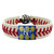 Support your team by wearing a classic team  bracelet! This handmade bracelet is made of genuine leather. The bracelet also features a ceramic bead and elastic loops for closure. There are two loops for adjustable sizing, making sure your bracelet is secure. One size fits all, and will fit most children and adults. Not recommended for children under 5. Made By Gamewear