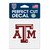 Texas A&M Aggies Decal 4x4 Perfect Cut Color