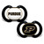 Soothe your little fan with officially licensed pacifiers. These orthodontic pacifiers feature a silicone nipple with a plastic shield and grasping hook. The team logo is adorned on the "button" with team colors decorating the shield. All items have been quality and safety tested to be 100% BPA and Phthalate free. Set of 2. Made By MasterPieces Puzzle.