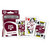 Set includes 52 playing cards and 2 jokers. Card size is 3.5 x 2.5 inch. All face cards and jokers have individualized team designs. Ace of Spades has special wood cut football design. Made by MasterPieces Puzzles.