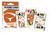 Set includes 52 playing cards and 2 jokers. Card size is 3.5 x 2.5 inch. All face cards and jokers have individualized team designs. Ace of Spades has special wood cut football design. Made by MasterPieces Puzzles.