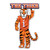 Clemson Tigers Pennant Shape Cut Mascot Design