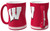Wisconsin Badgers Coffee Mug 14oz Sculpted Relief Team Color
