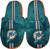 Miami Dolphins Slipper - Youth 8-16 Size 1-2 Stripe - (1 Pair) - S