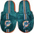 Miami Dolphins Slipper - Youth 8-16 Size 5-6 Stripe - (1 Pair) - L