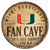 Miami Hurricanes Sign Wood 14 Inch Round Barrel Top Design