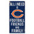 Chicago Bears Sign Wood 6x12 Football Friends and Family Design Color