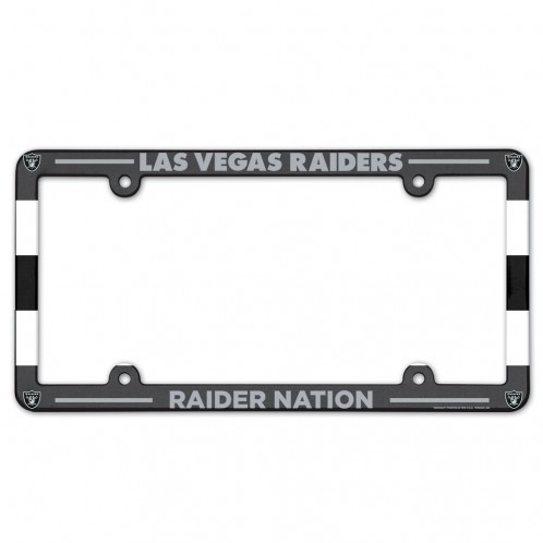 Las Vegas Raiders License Jet Black Crystal Sport Silver Frame 