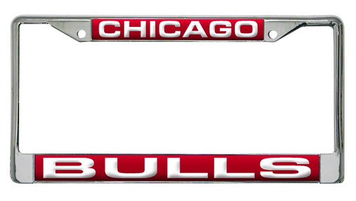 Chicago Bulls License Plate Frame Laser Cut Chrome - Sports Fan Shop