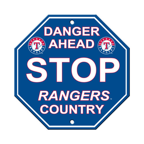 Texas Rangers Sign 12x12 Plastic Stop Style CO - Sports Fan Shop