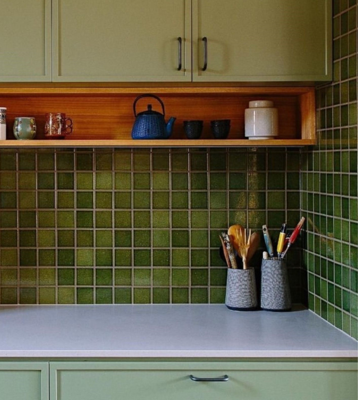 Minokoyo Olive Gloss Mosaic 69x69 | Wall Only Tiles | Tile Space