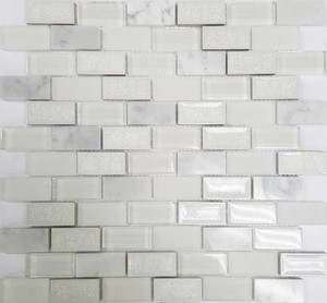 Carrara Glass White Brick