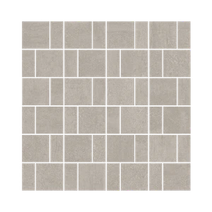 Inspired by Brutalist architecture, Sintese Platina Rhythm Mosaic brings the raw honesty of concrete into a cool platinum-grey mosaic, with rust-toned flecks echoing natural oxidation and steel. This matt mosaic format introduces rhythm and texture to shower niches, splashbacks and feature strips creating a contemporary industrial aesthetic. Perfect for bathrooms and kitchens, the matt finish keeps the concrete-inspired surface soft and it's easy to coordinate with the wider Sintese range.