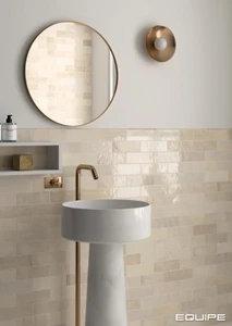 Artisan Ochre channels warm, sun-baked tones into a handcrafted ceramic tile, drawing on artisan glazing traditions for a lived-in feel. Its high-gloss surface and gentle tonal variation create warmth and movement across every tile, never flat or repetitive. Perfect for feature walls and splashbacks, Ochre pairs well with brick bond or vertical stack layouts for a welcoming, earthy space.