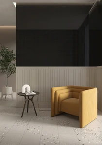 Typic reimagines traditional handcrafted ceramic wall tiles in a compact 100x100mm format. This glazed, gloss-finish wall tile has a gently uneven surface, so light pools and shifts across every piece. Black delivers the strongest contrast in the range, its glossy surface catching light in a way that adds drama and weight to a feature wall or splashback. A gloss wall tile for kitchens, hospitality spaces and feature walls, Typic Black can be laid in a grid or brick-set pattern to play up its handmade character.