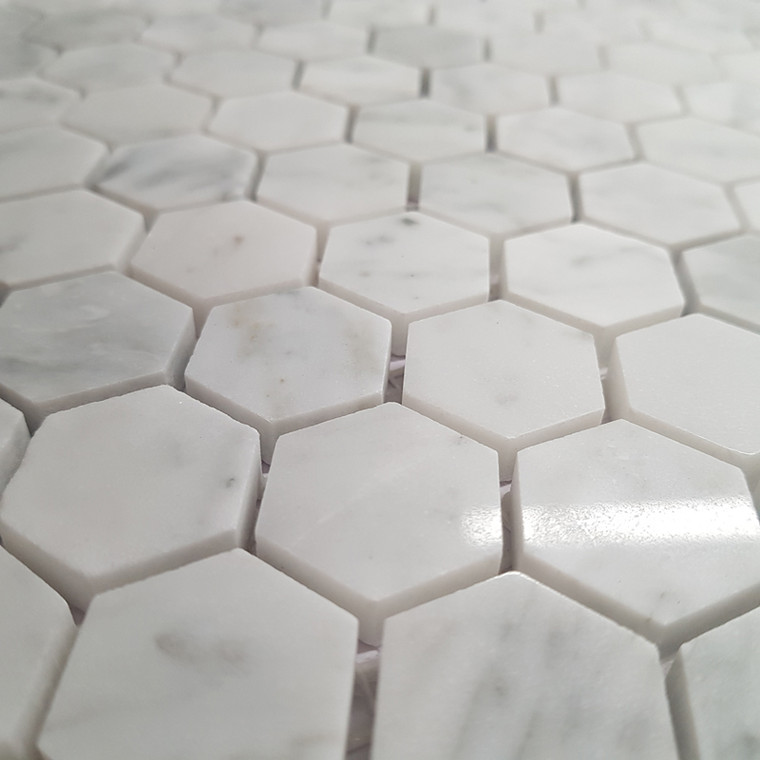 Carrara Marble Hex Mosaic 25mm Floor And Wall Tiles Tile Space Carrara Marble Hex Mosaic 25mm Floor And Wall Tiles Tile Space