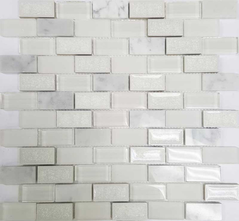 Carrara Glass White Brick