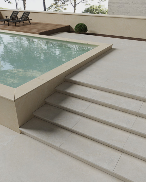 Classic Crosscut Off White Bullnose 40x60 20mm