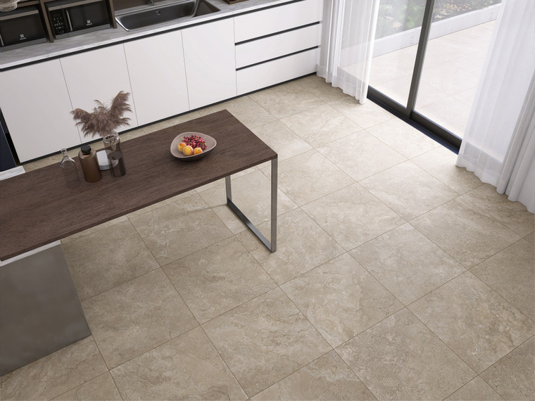 Tuscan Classic captures deep golden stone bathed in sunlight, with rich brown and grey veining tracing across every 600x600mm tile like the marks of passing years. A bold, characterful stone look. Naturally textured yet smooth underfoot, it stays hard, durable, moisture-resistant and stable, and its gecko rating means the same tile works indoors and outdoors without compromise. Built to last. Its rich depth suits feature walls, living areas, hallways and outdoor entertaining, complementing luxury, industrial and classic New Zealand interior styles. A striking and versatile design choice.
