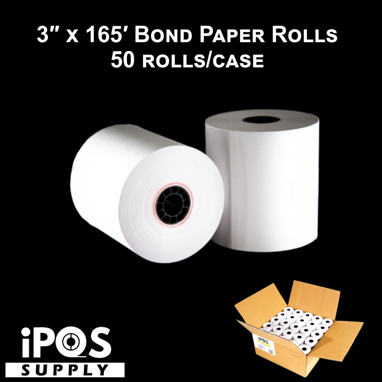 2-1/4 x 150' 1-Ply Bond Paper (100 Rolls/Case) - Order Now