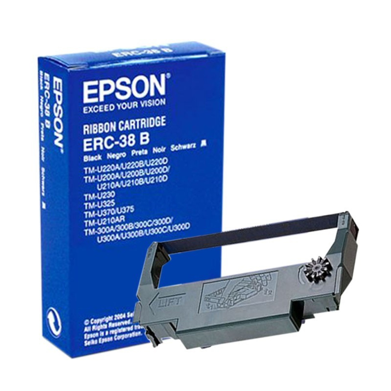 Genuine Epson Black Print Ribbon (ERC-38B), 10 Ribbons