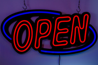 Bright Extra Large LED Neon Red & Blue OPEN SIGN 31.5 inch x 15.75
